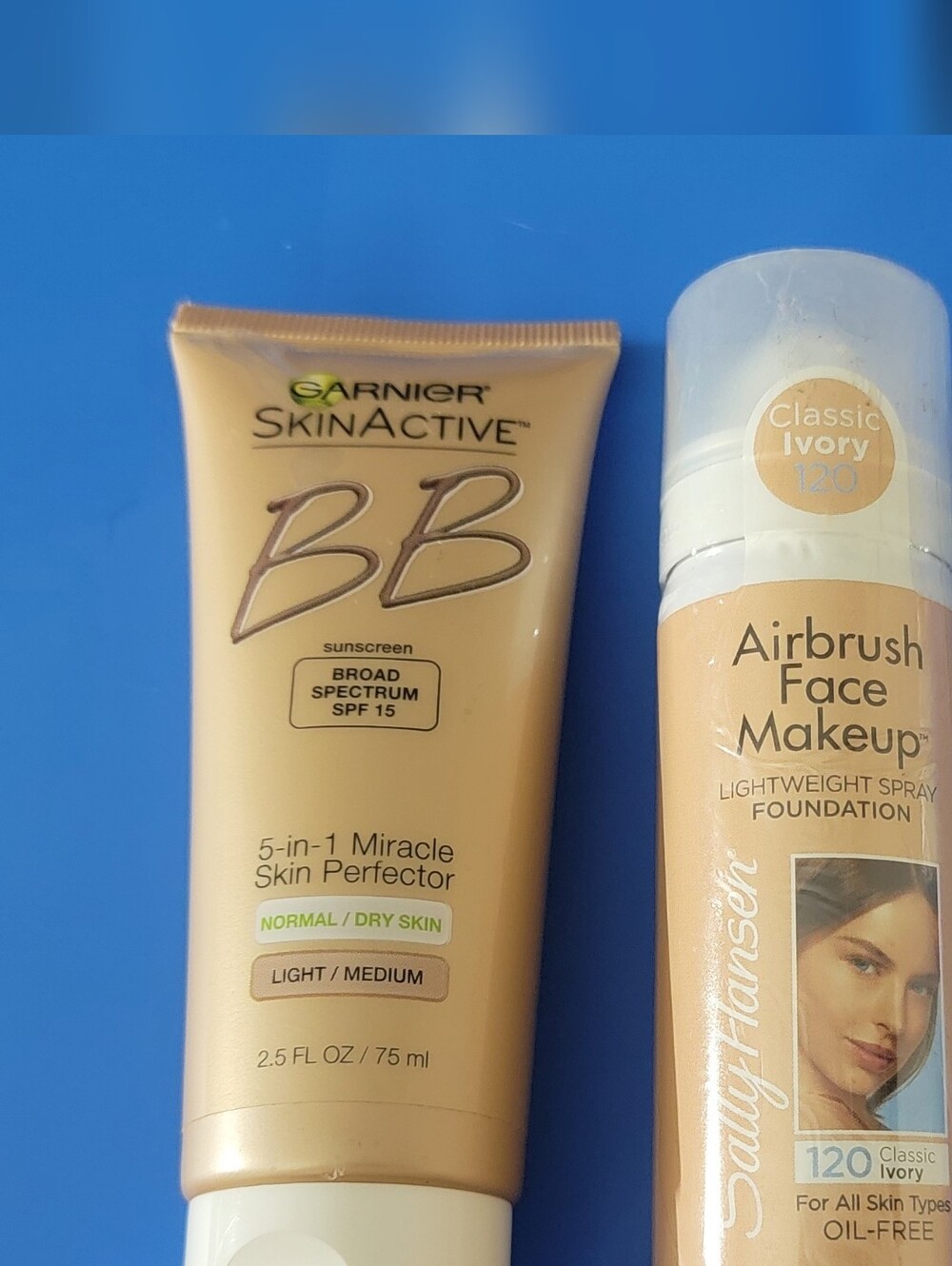 Airbrush Face Makeup Spray - Classic Ivory 120 NEW, Garnier Swatched